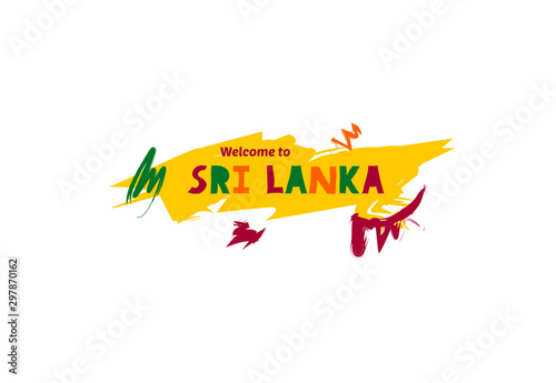 Welcome to Sri Lanka. Name country template design for greeting card, banner, poster