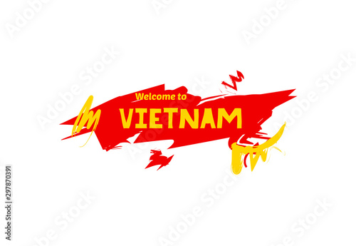 Welcome to Vietnam. Name country template design for greeting card, banner, poster