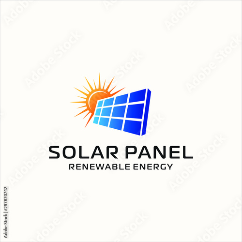 sun solar panel energy logo illustration vector template premium quality