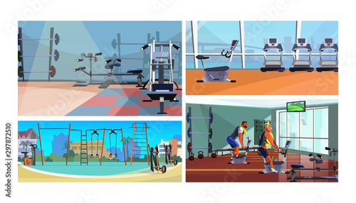 Gym vector illustration set