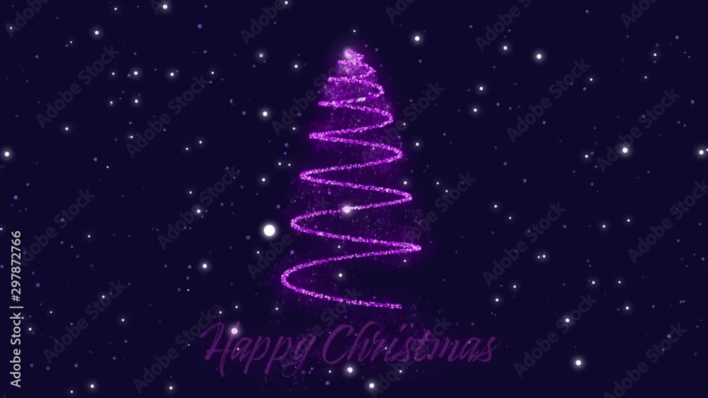 Happy Christmas and Christmas tree in purple Happy Christmas and Christmas tree in purple