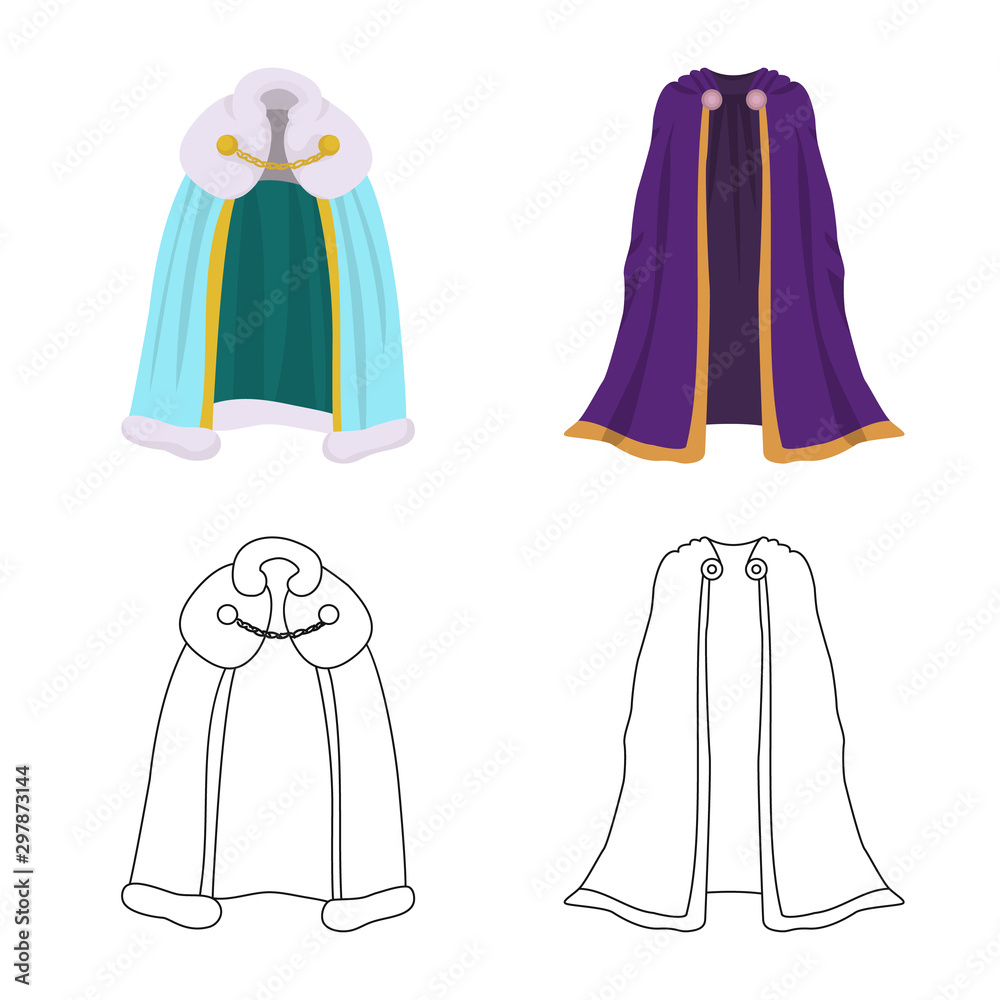 Isolated object of material and clothing icon. Collection of material and garment vector icon for stock. Isolated object of material and clothing icon. Collection of material and garment vector icon for stock.