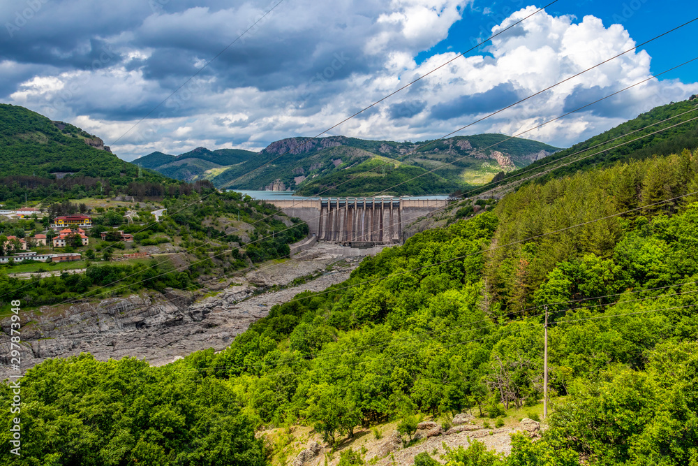 Scenic May view of Kardzhali Dam in Kardzhali Municipality, Bulgaria