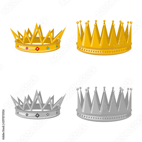 Isolated object of medieval and nobility icon. Set of medieval and monarchy vector icon for stock.