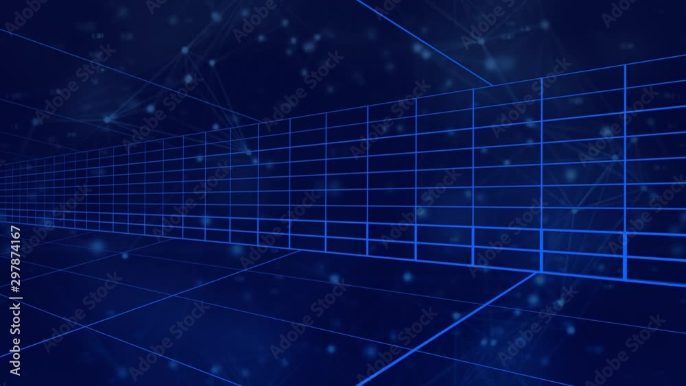 Moving grid lines on blue background Moving grid lines on blue background