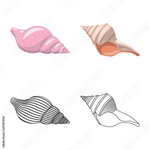 Vector design of animal and decoration logo. Collection of animal and ocean vector icon for stock.