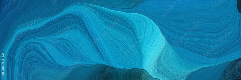 curved speed lines background or backdrop with dark cyan, medium turquoise and very dark blue colors. good as wallpaper
