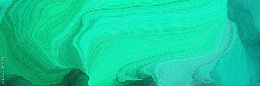 abstract concept of curved motion speed lines with medium spring green, teal green and teal colors. good as background or backdrop wallpaper <span>plik: #297874708 | autor: Eigens</span>