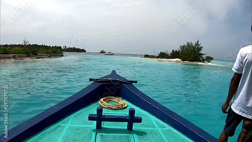 Riding a boat to an island photo