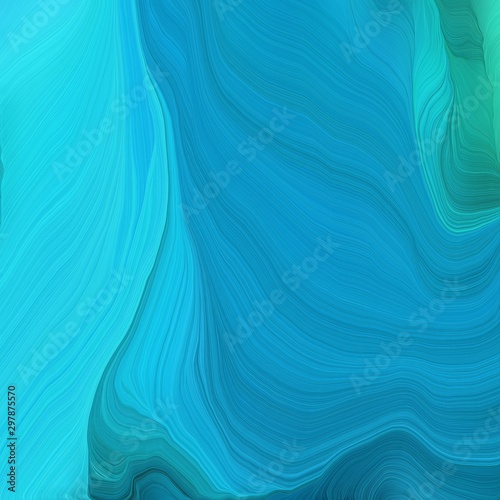 futuristic concept of motion speed lines with light sea green, bright turquoise and dark turquoise colors. good as background or backdrop wallpaper © Eigens