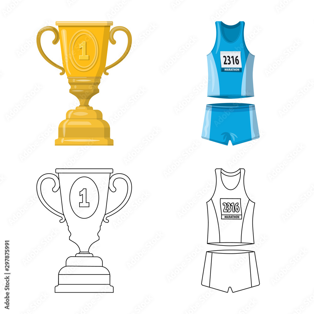 Isolated object of sport and winner icon. Set of sport and fitness vector icon for stock. Isolated object of sport and winner icon. Set of sport and fitness vector icon for stock.