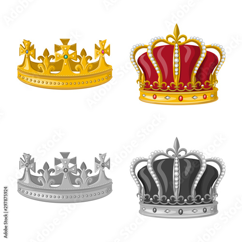 Isolated object of medieval and nobility icon. Set of medieval and monarchy vector icon for stock.