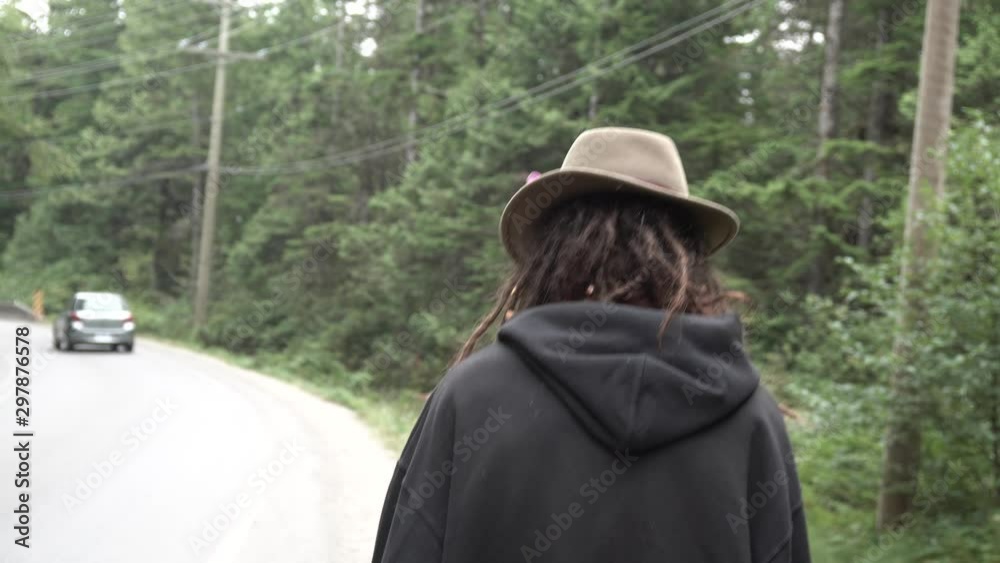 Medium close up of man walking on street