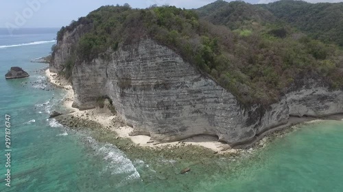 Rocky Cliff in Patai Wataparunu, Sumba Island, Indonesia, Aerial Panorama photo