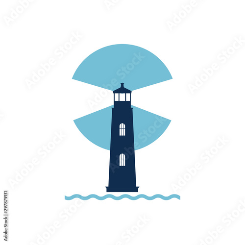 Lighthouse. Logo. Vector flat image. © podtin
