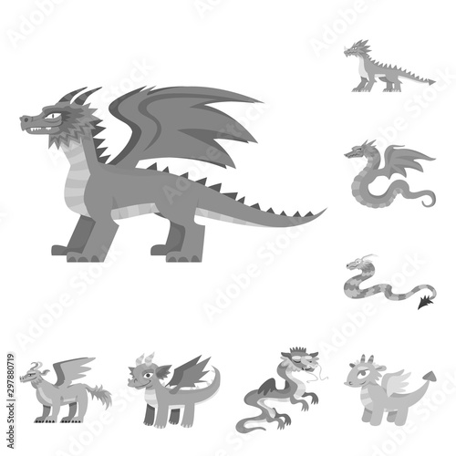 Vector design of wild and mythical symbol. Collection of wild and halloween vector icon for stock.