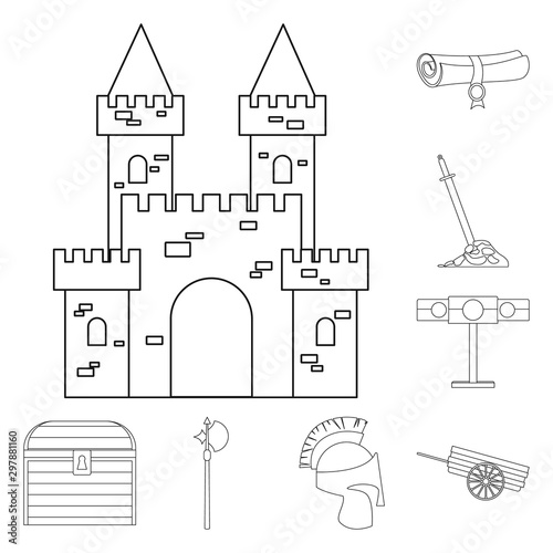 Isolated object of heritage and ancient symbol. Set of heritage and tournament vector icon for stock.