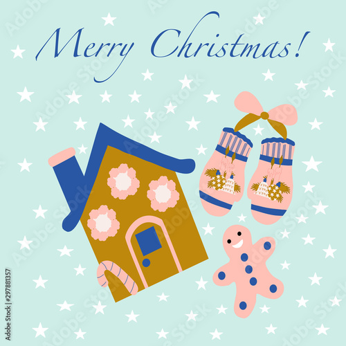 Winter vector illustration with christmas elements