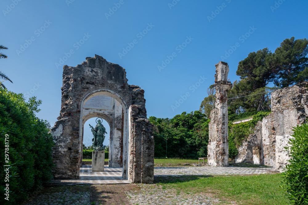 Ruins of the Oratory of St. Catherine in Sestri Levante in Italy