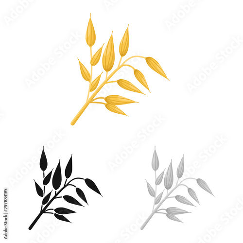 Vector design of oat and grain sign. Set of oat and meal stock symbol for web.