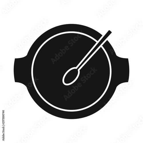 Isolated object of dish and spoon logo. Graphic of dish and bowl vector icon for stock.
