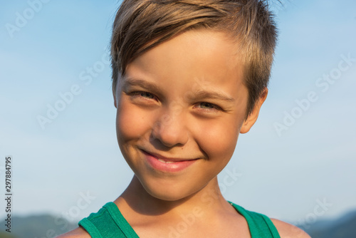 Closeup portrait of a boy i...