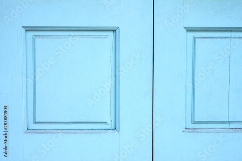 Close-up beautiful blue wooden door.