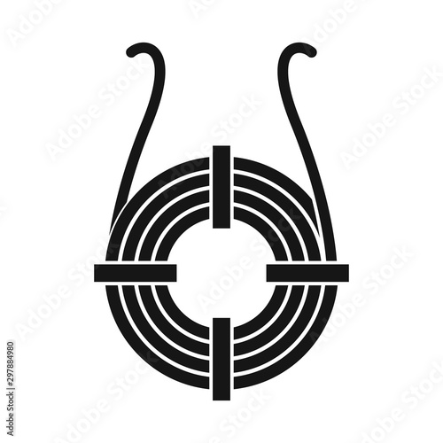 Vector illustration of coil and metal logo. Web element of coil and spiral stock symbol for web.