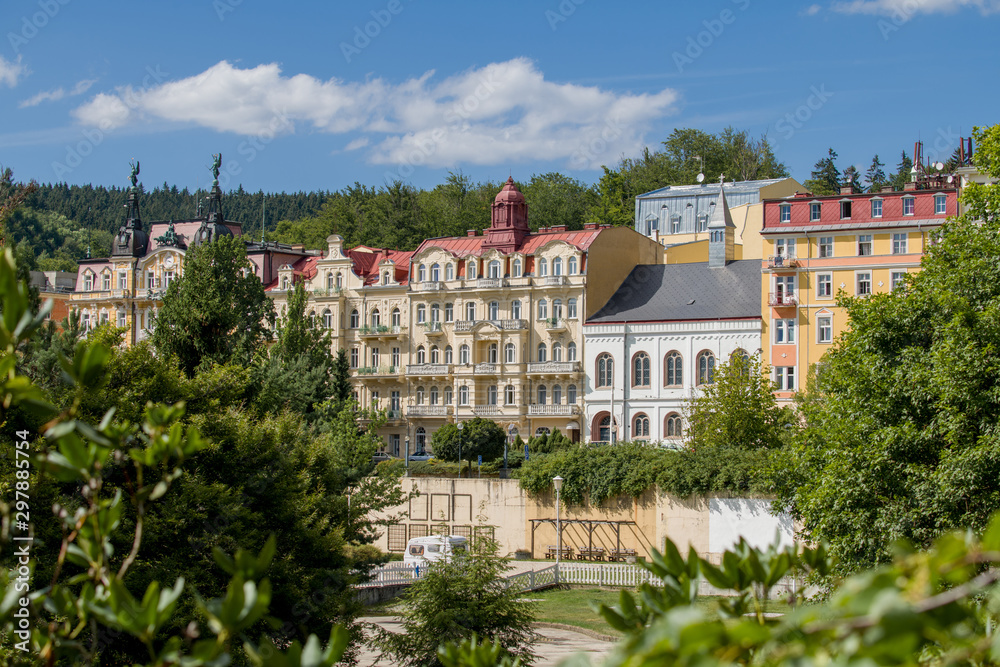 Center of the spa town Marianske Lazne (Marienbad) - great famous Bohemian spa town in the west part of the Czech Republic (region Karlovy Vary) Center of the spa town Marianske Lazne (Marienbad) - great famous Bohemian spa town in the west part of the Czech Republic (region Karlovy Vary)