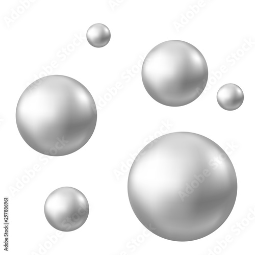 Realistic natural pearl isolated on white background.
