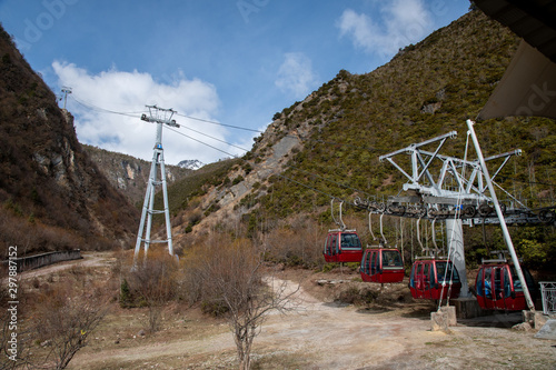 Cable car at Shika Snow Mountain, Shangri-La, China photo