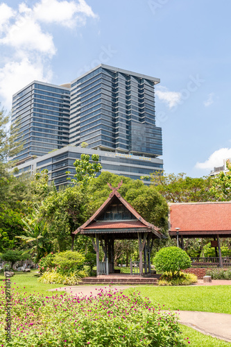 Wallpaper Mural modern tall apartment complex and traditional idyllic park Torontodigital.ca