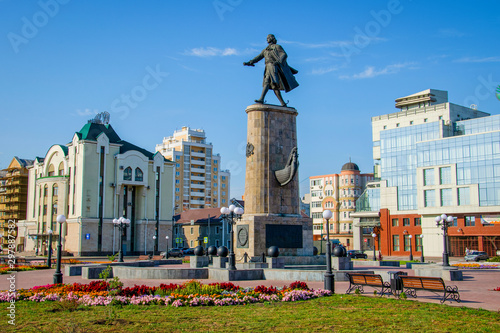 Peter the Great monument in Lipetsk city