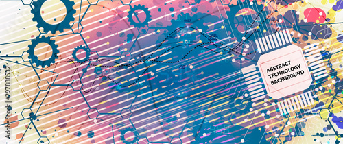 Artificial intelligence. Technology web background. Virtual concept