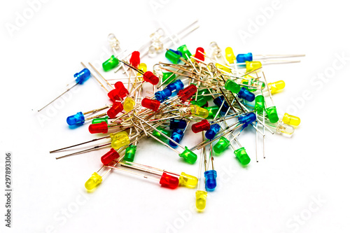 Pile of multicolored 3mm LEDs - ight-emitting diode