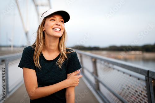 Portrait of fit and sporty young woman