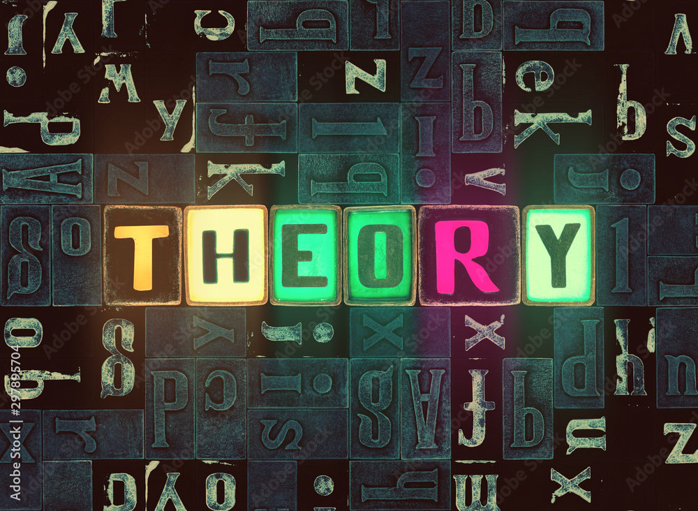 Theory word as neon glow letter with lights Stock Illustration | Adobe ...