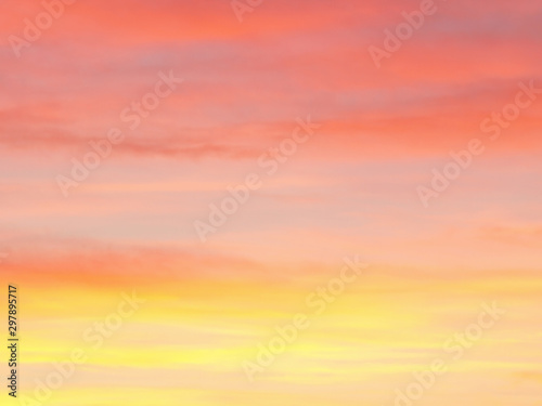 Beautiful abstract nature sunset or sky as background. Abstract pastel soft colorful smooth blurred textured background off focus toned. Beautiful sunset sky as backdrop. Ronamtic rainbow sunrise © lacodk