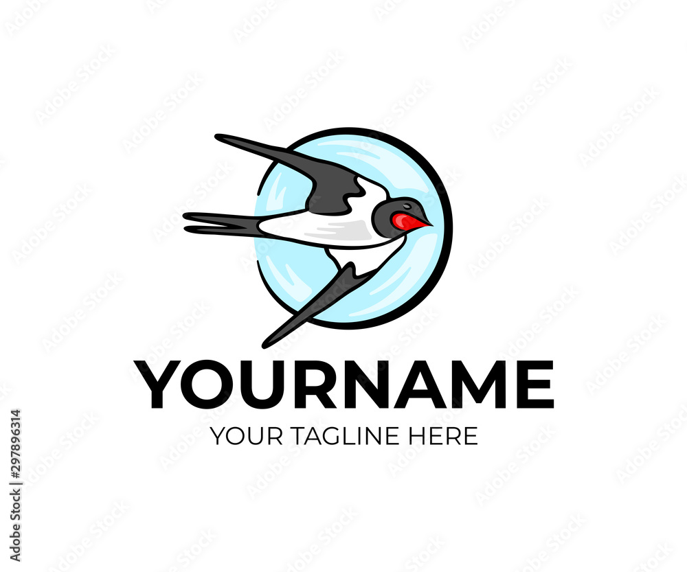 Swallow bird flies in the sky, logo design. Animal, nature, feathered and winged, vector design and illustration Swallow bird flies in the sky, logo design. Animal, nature, feathered and winged, vector design and illustration