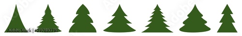 Christmas Tree Green Icon | Fir Tree Illustration | x-mas Symbol | Logo | Isolated Variations photo