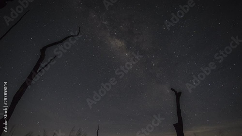 Timelapse moving of milkyway at mount Kenderong, Gerik Perak, image noise and grain due high iso photo