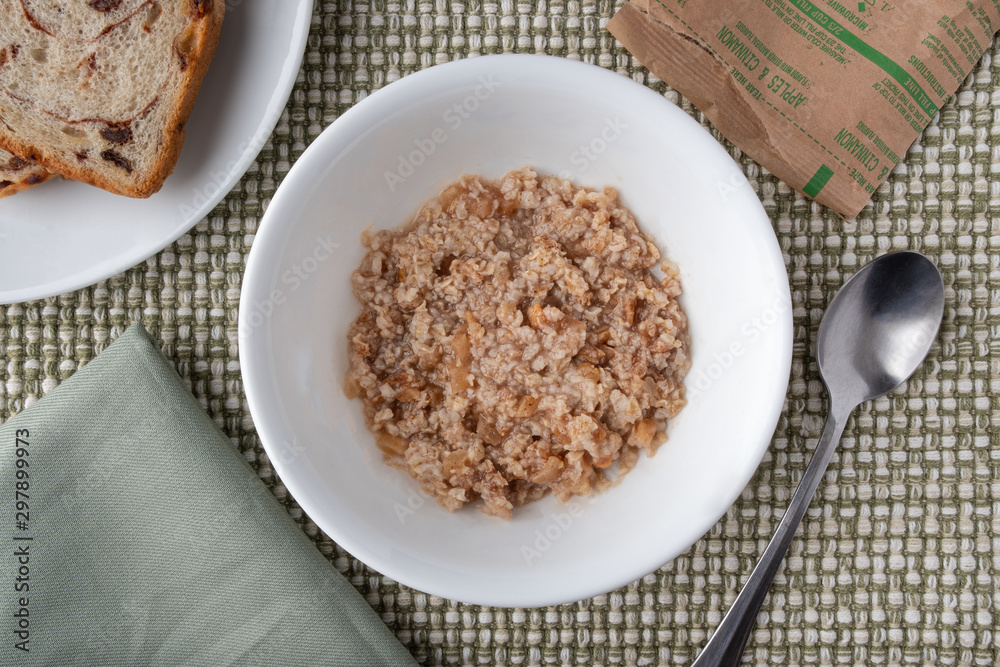 Apple Cinnamon Oatmeal with Raisin Bread out of package Apple Cinnamon Oatmeal with Raisin Bread out of package