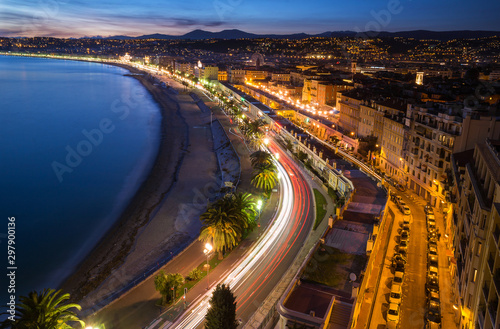 A beautiful view of Nice, France from the Castle Hill.