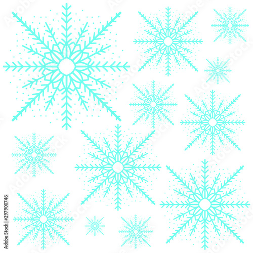 Snowflakes pattern. Winter printable vector for web background, fabric, banner. Abstract texture.