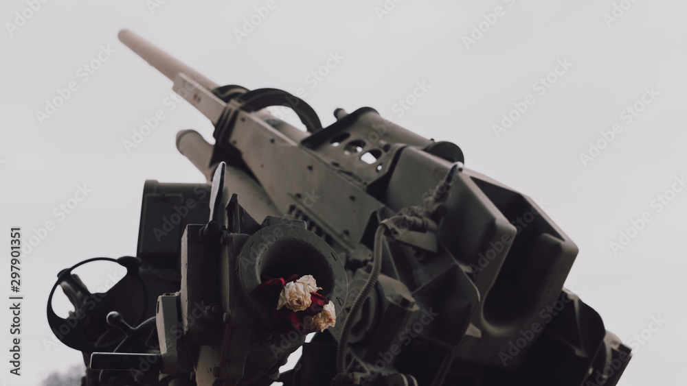 anti-aircraft defensive cannon located as a reminder of the historical facts of humanity anti-aircraft defensive cannon located as a reminder of the historical facts of humanity
