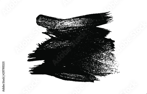 Vector brush sroke texture. Distressed uneven grunge background. Abstract distressed vector illustration. Overlay over any design to create interesting effect and depth. Black isolated on white. EPS10