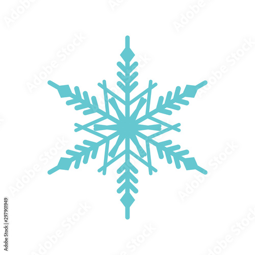 Snowflake blue christmas decoration ornament. Snowflake vector winter frost.
