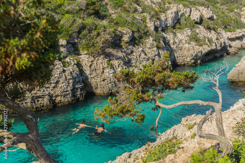 Fototapeta Naklejka Na Ścianę i Meble -  Swimming in Cala en Brut, Menorca