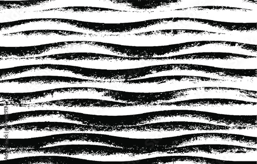 Swirled and curled stripes and brush strokes texture. Marble or acrylic atrwork imitation. Cool and swirly background. Abstract vector illustration. Black isolated on white. EPS10  photo