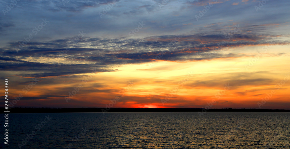 sunset over lake